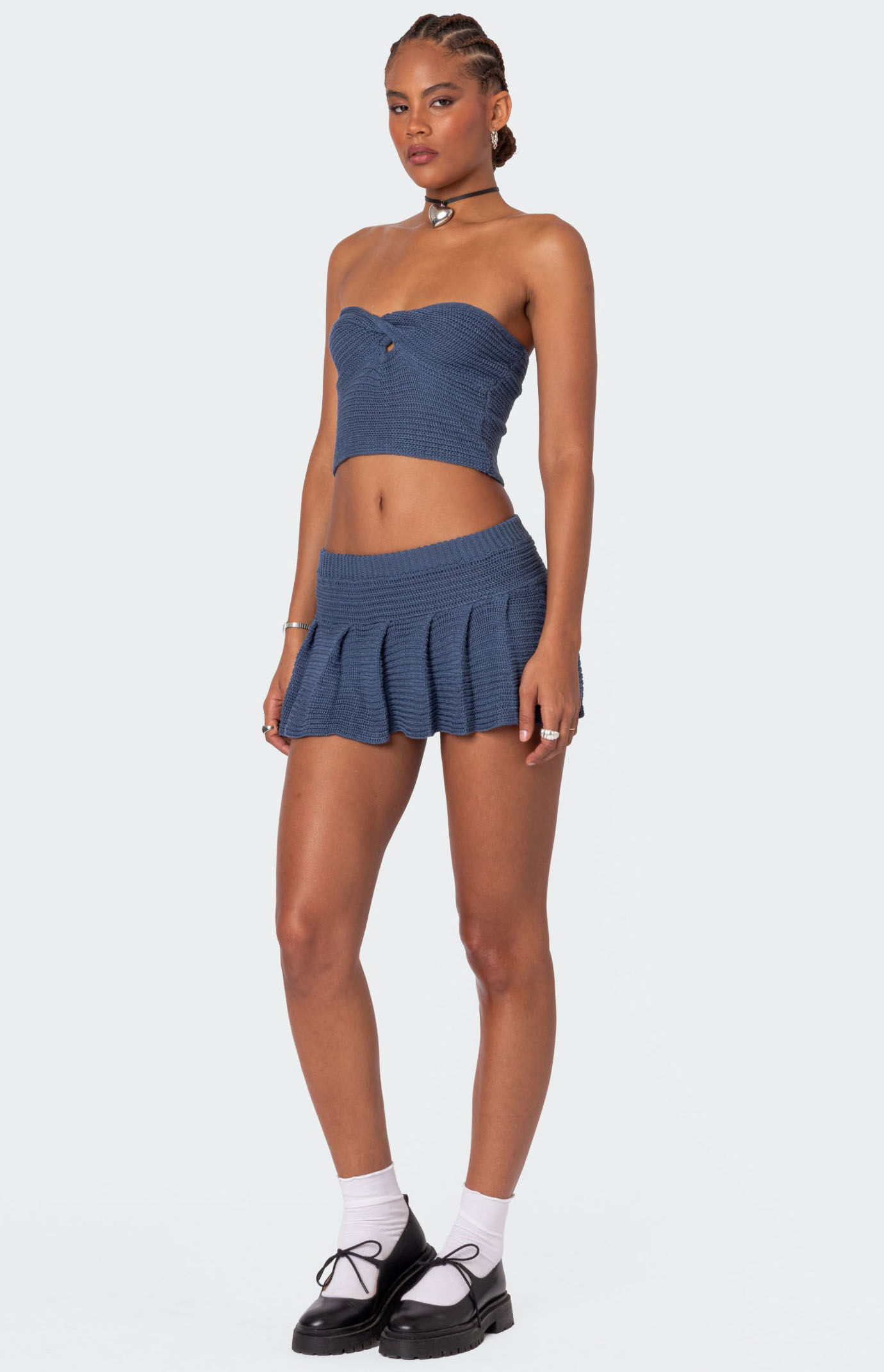 Edikted Kiera Pleated Knit Mini Skirt | PacSun