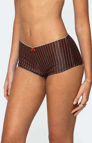 Pinstripe Boyshort Bikini Bottom image number 4
