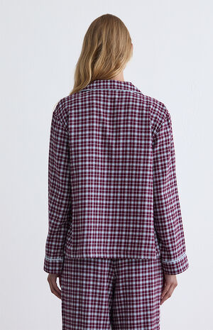Flannel Long Sleeve Pajama Shirt image number 4