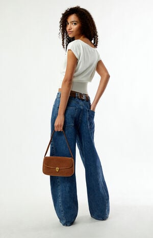 Dark Blue Mid Rise Balloon Jeans image number 1