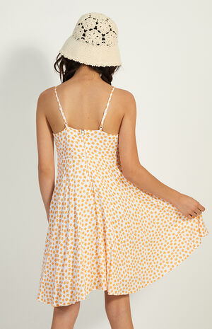 White & Orange Strappy Tank Mini Dress image number 4