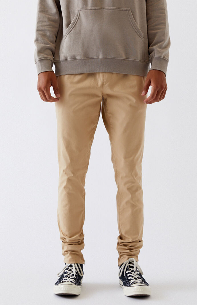 slim khaki joggers