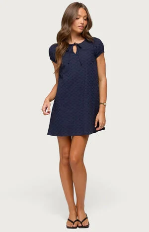 Mariella Lace Eyelet Mini Dress image number 1