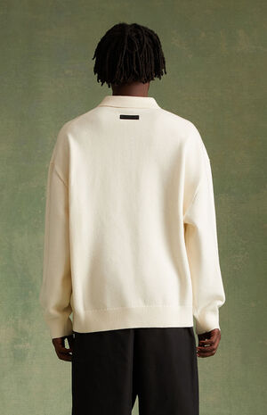 Cloud Dancer Knit Polo Sweater image number 4