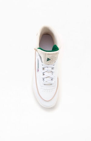 Women's White & Green Club C Double Geo Mid Sneakers image number 5