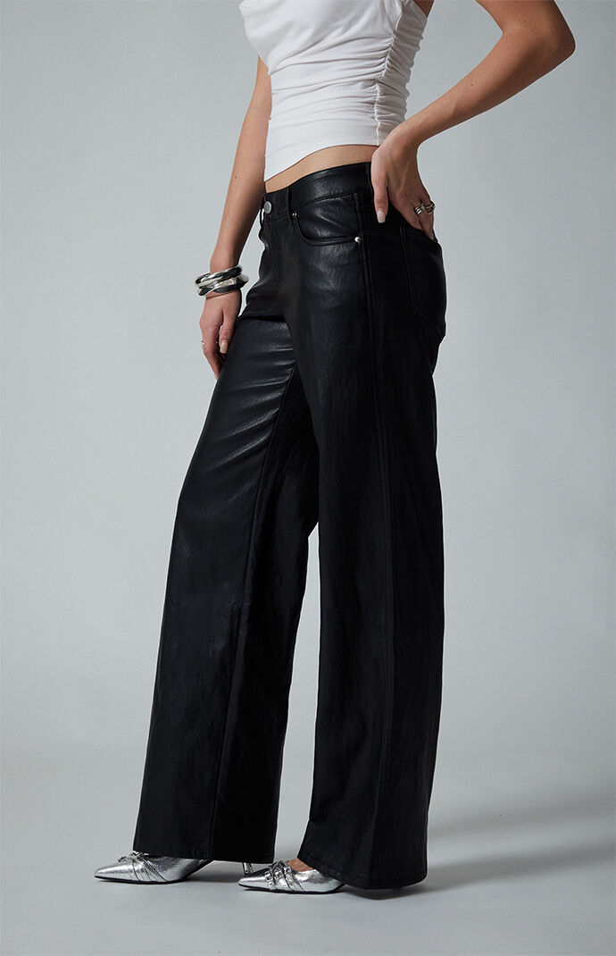 Third Charm Faux Leather Low Rise Baggy Pants | Pacsun
