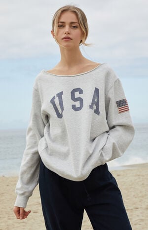 Stelle USA Off-The-Shoulder Sweatshirt