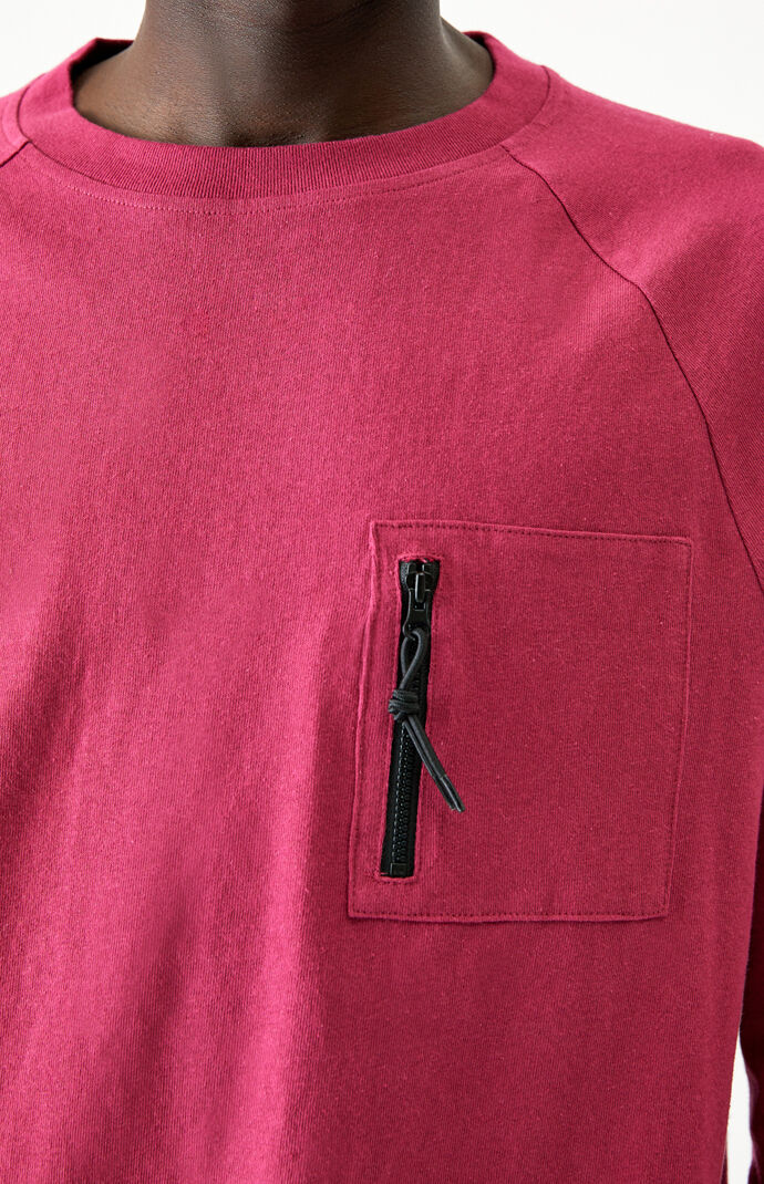 Zip Pocket Raglan Long Sleeve T-Shirt