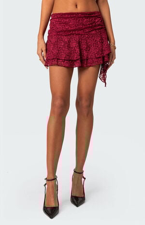 Ruby Ruffle Lace Mini Skirt image number 1