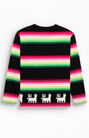 Striped Llama Print Long Sleeve T-Shirt image number 2
