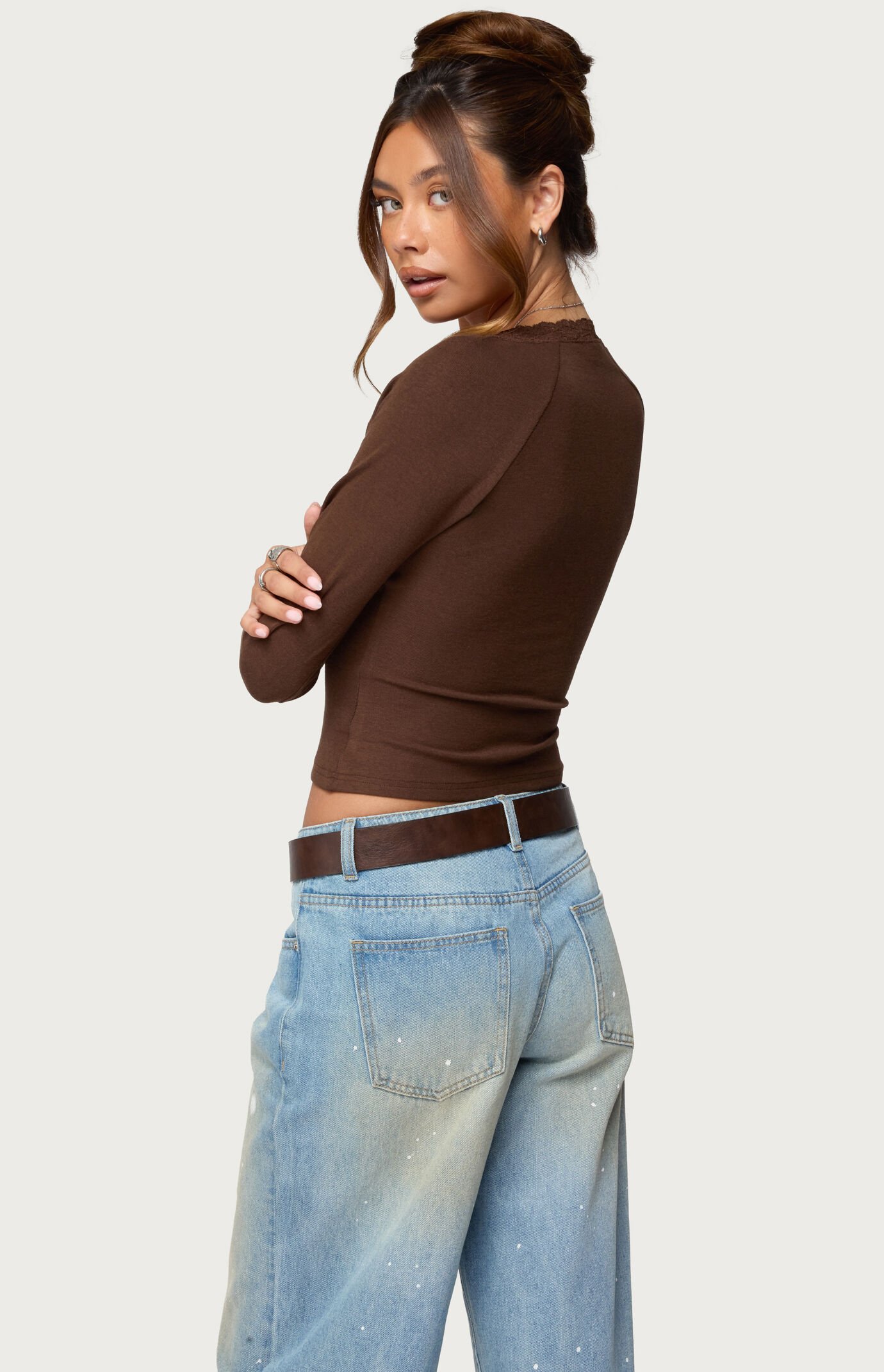 Edikted Shanah Lacey Henley Top