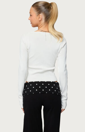 Deane Button Cutout Square Neck Top image number 3