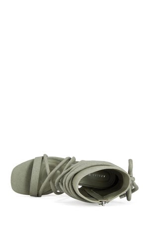 Women's Tiziano Olive Curved Wrap Around Platform Sandals image number 4