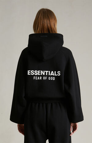 Women's Black Fleece Cropped Hoodie image number 4