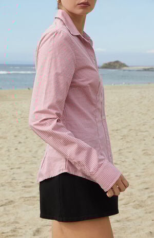 Red Millie Plaid Long Sleeve Shirt Red Millie Plaid Long Sleeve Shirt image number 2