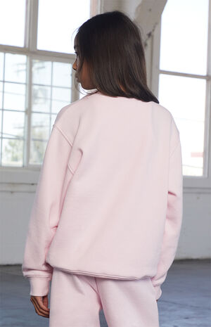 Pink Varsity Patch Crew Neck Sweatshirt image number 4