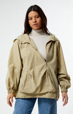 Asymmetrical Parachute Zip Up Jacket image number 3