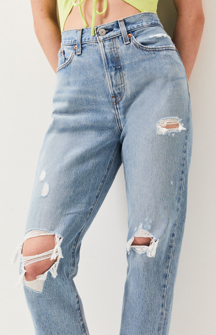 wedgie ripped straight leg jeans