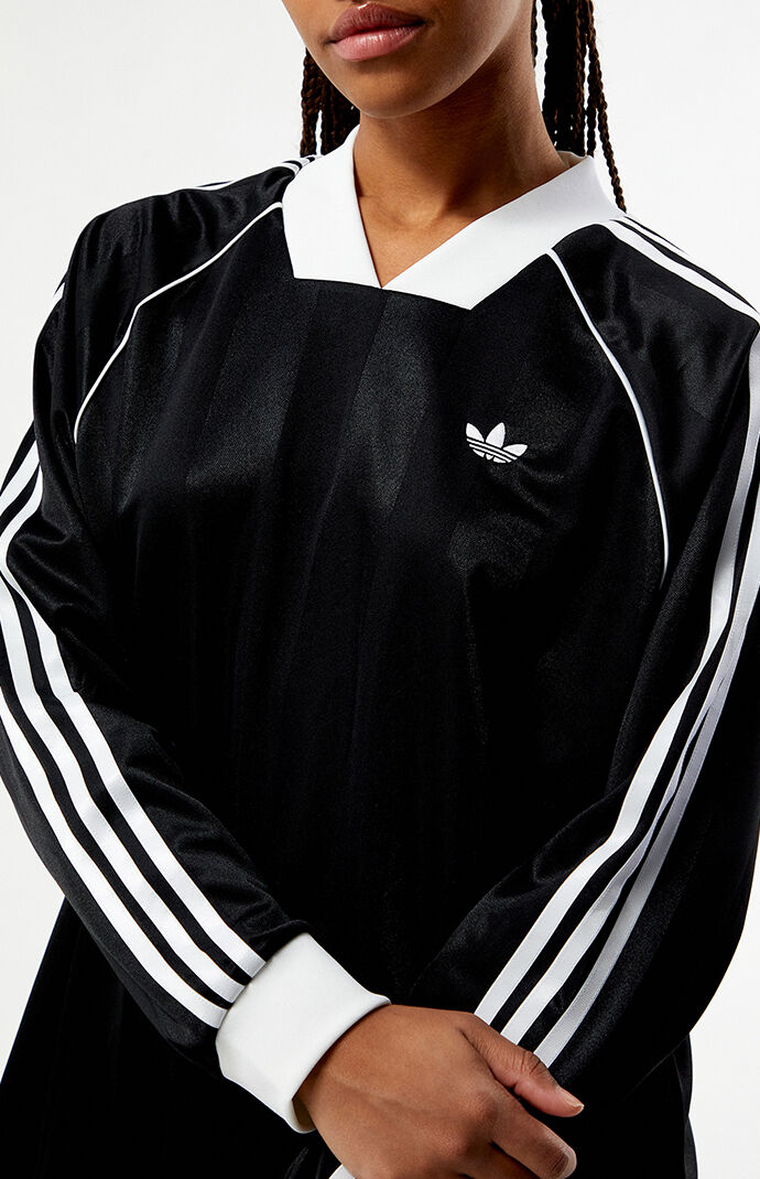 ミュージシャン Tour Jacquard Stripe Jersey Long Sleeve adidas Black 3-Stripes Jacquard Long Sleeve Jersey | PacSun