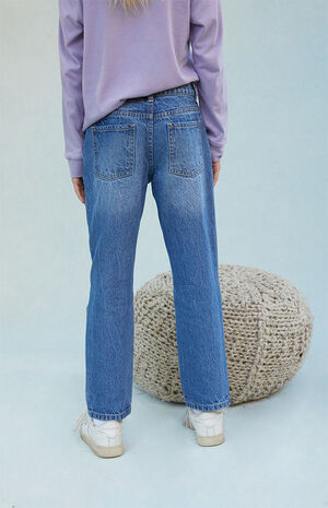 Medium Blue Straight Leg Jeans image number 4