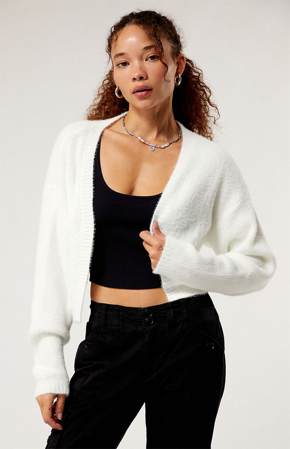 Fuzzy Thin Cardigan main image 0