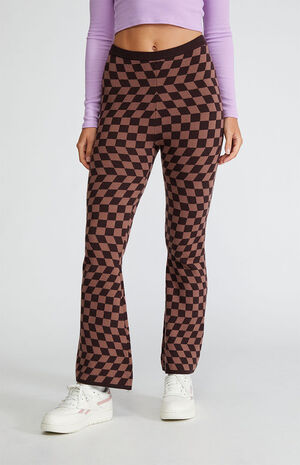 Brown Printed Sweater Flare Pants image number 1