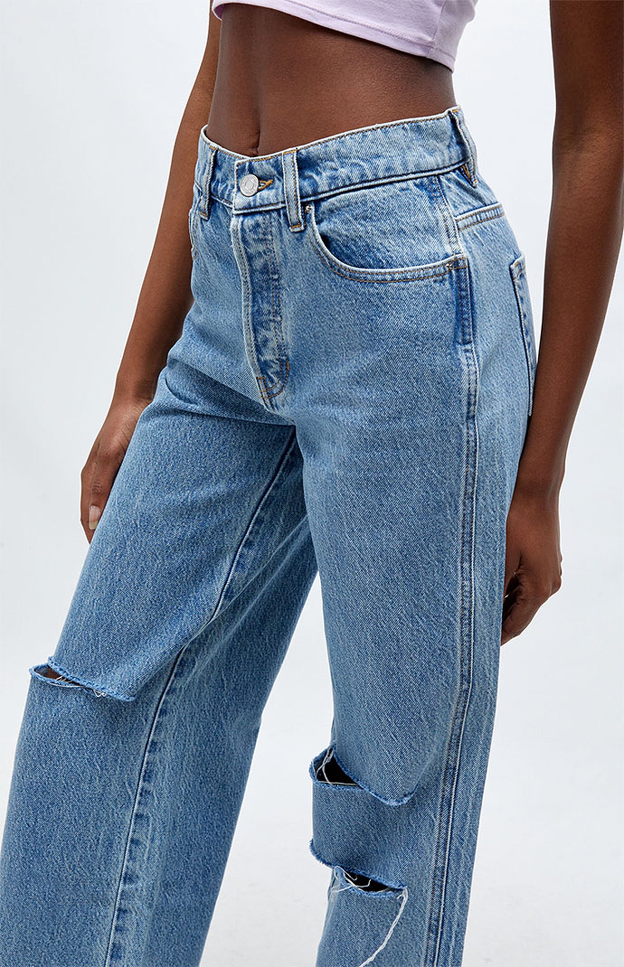 PacSun Eco Distressed High Waisted Baggy Jeans PacSun