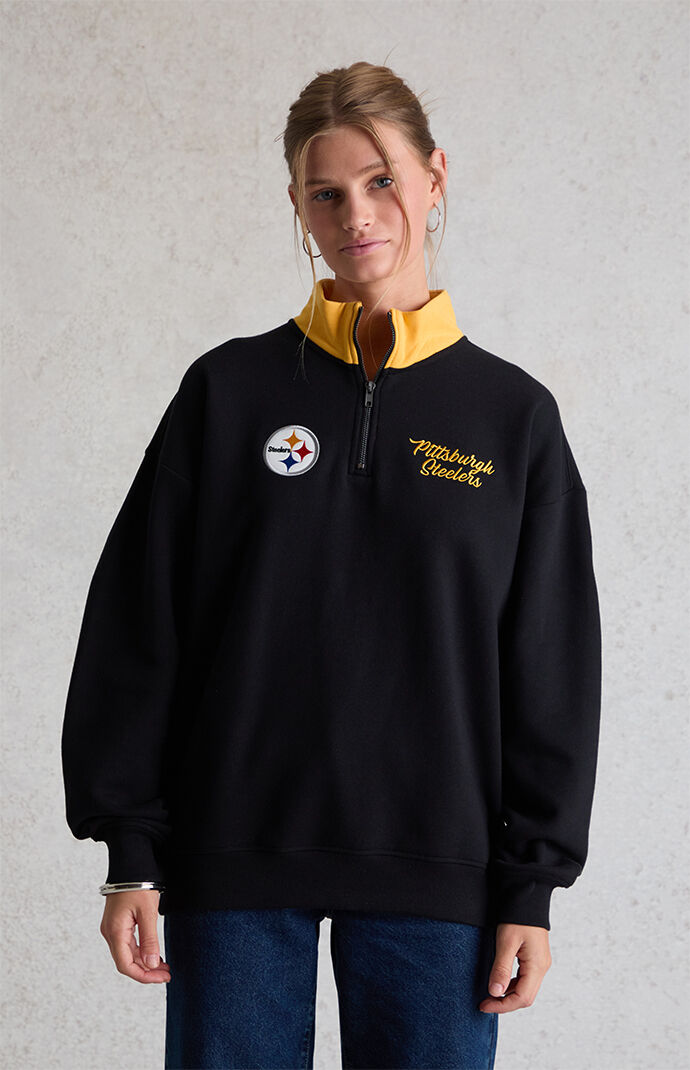 WILD COLLECTIVE x NFL Pittsburgh Steelers Quarter Zip Fleece Sweatshirt