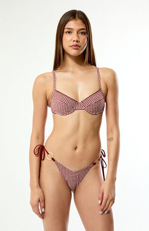 Gingham Ring Side Tie Bikini Bottom image number 2