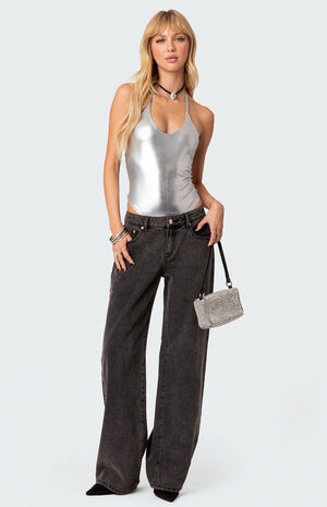 Elektra Open Back Metallic Bodysuit image number 2