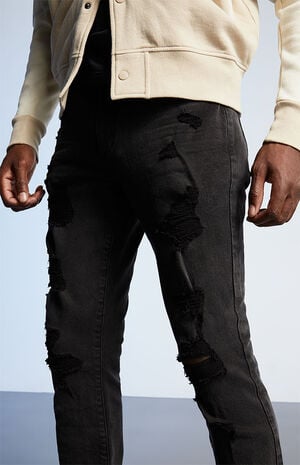 Black Zane Skinny Comfort Stretch Jeans image number 5