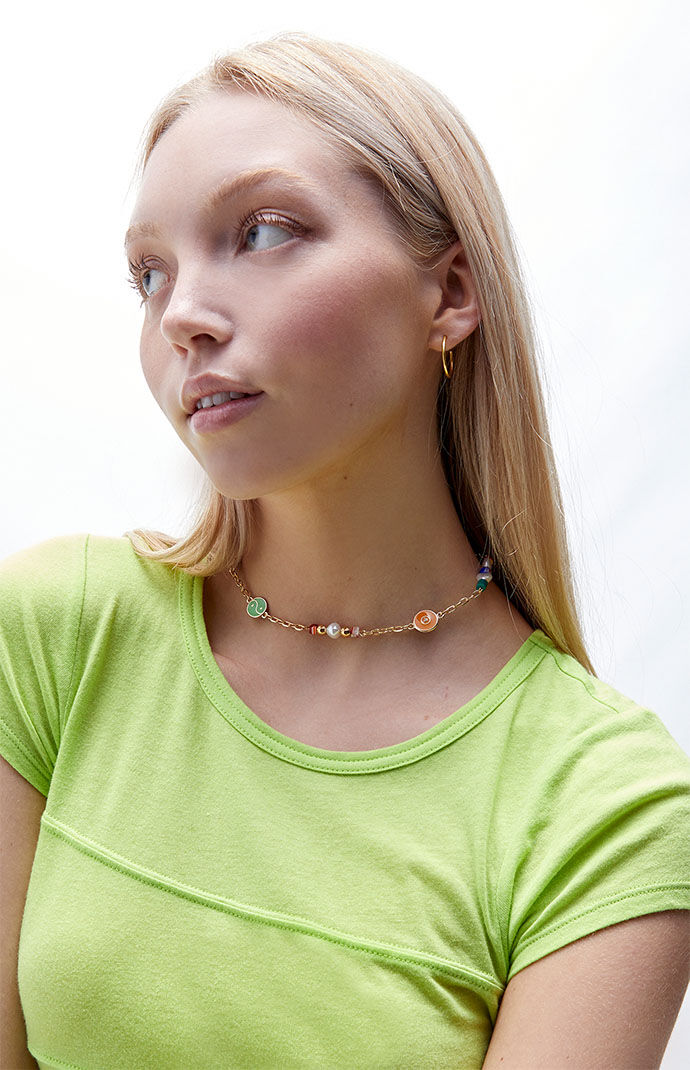 LA Hearts Multi Charm Chain Choker Necklace PacSun
