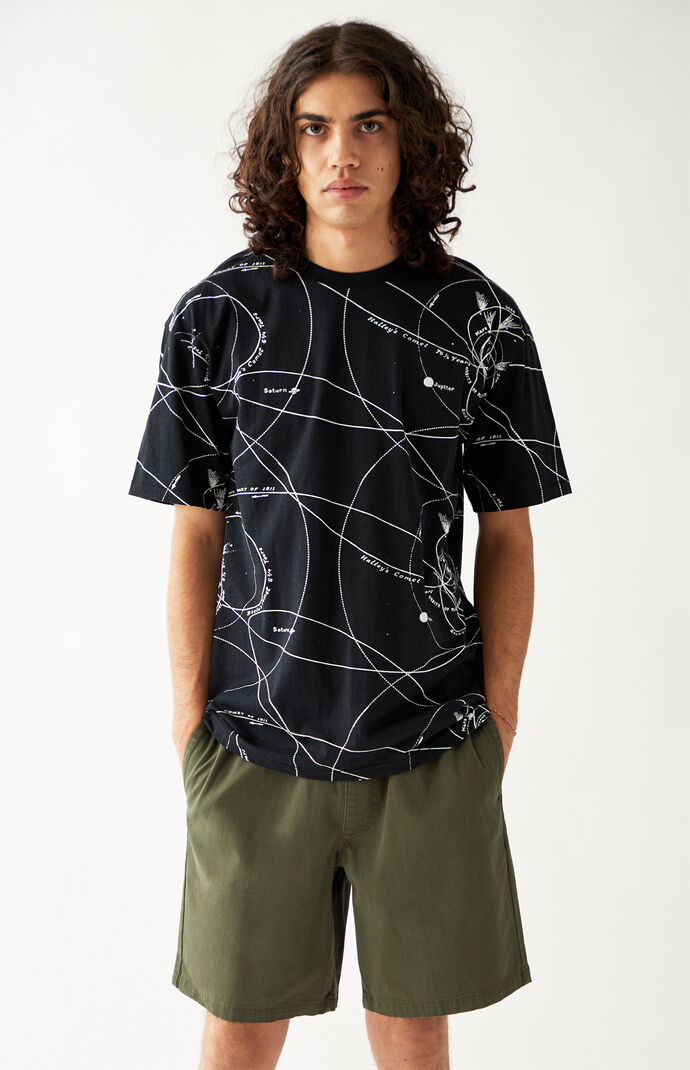 Space Print Basic Knit T-Shirt