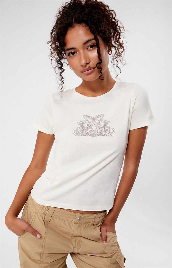 ★ GLOWNY★ 34 BUTTON FLY TEE BUTTER GY25CSLS0030YW GLOWNY] 3/4 BUTTON FLY TEE (WHITE) – SellerWork