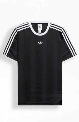 Black 3-Stripe Jacquard Short Sleeve Jersey image number 1