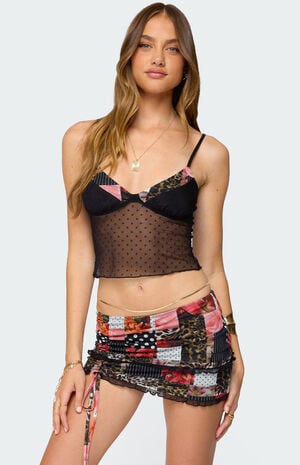 Kylo Mixed Print Sheer Mesh Top image number 1