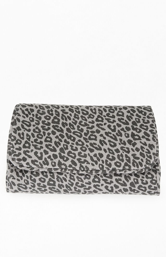 John Galt Leopard Print Makeup Bag