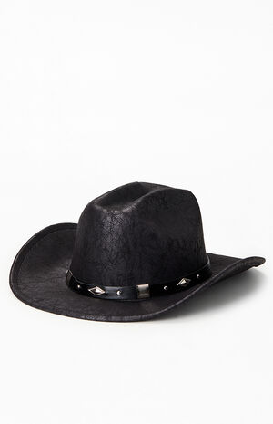 Distressed Faux Leather Cowboy Hat image number 4
