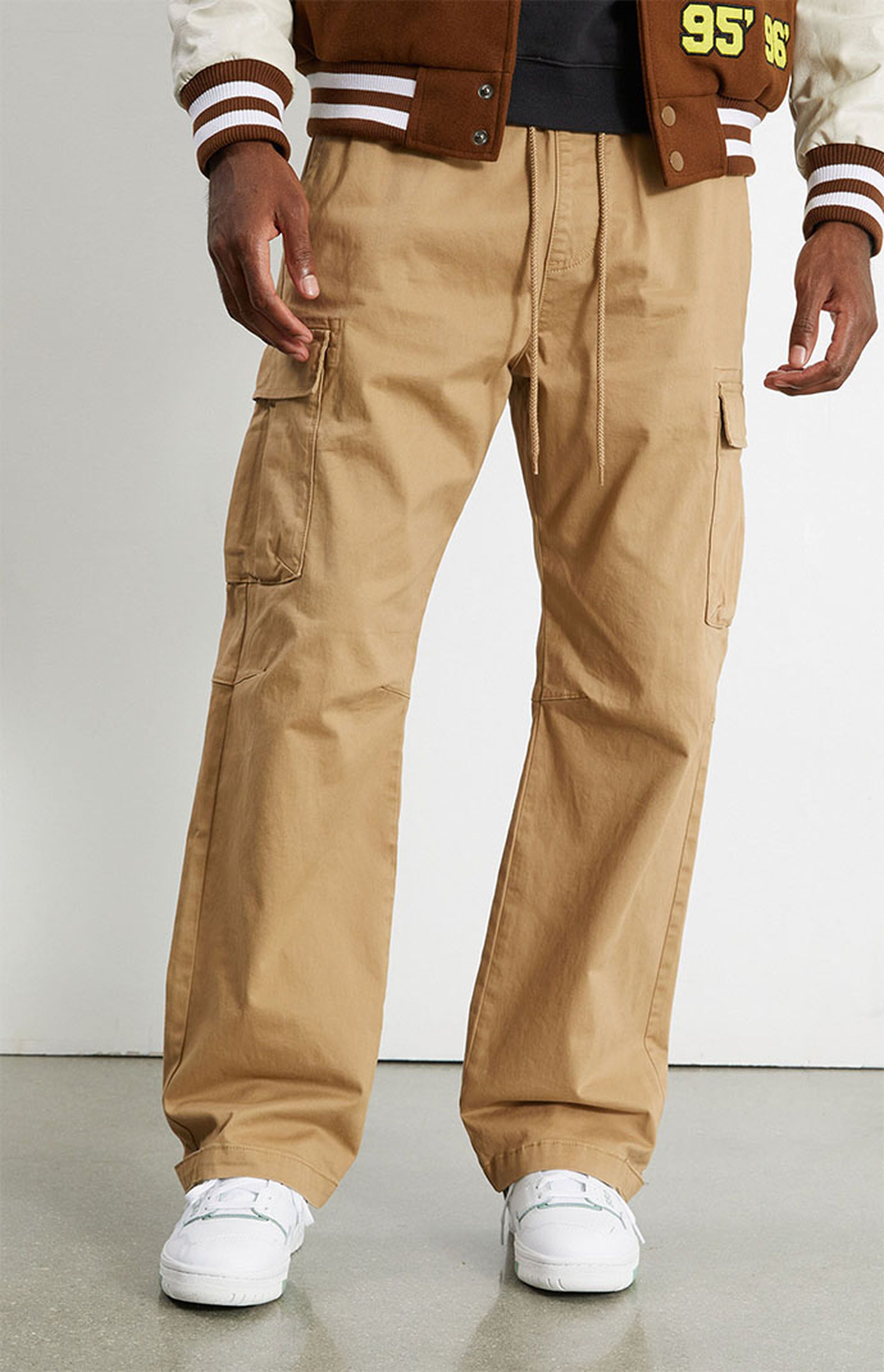 PacSun Khaki Cotton Baggy Cargo Pants | PacSun