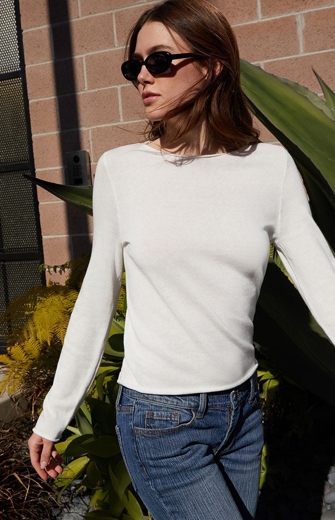 John Galt White Bell Sleeve Sweater PacSun