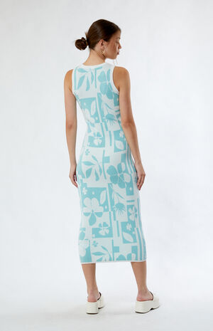 long cotton knit dresses Wide Rib Knit Dress in Beige main image 1