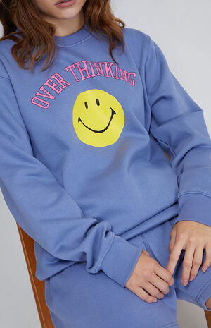 Smile Overthinking Crew Neck Sweatshirt image number 2