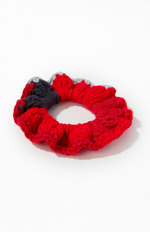 Red Knit Hair Scrunchie image number 2