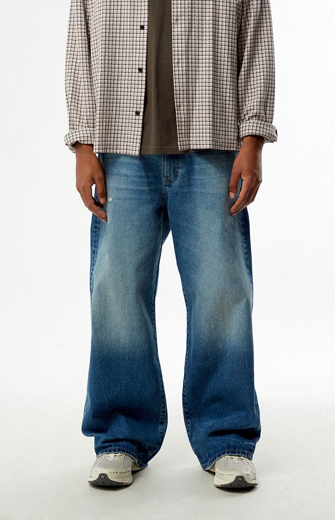 Pacsun Blake Extreme Baggy Jeans Ripped Medium Blue