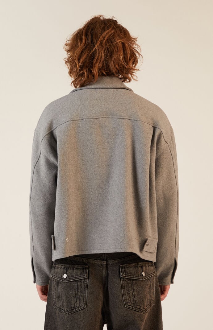 ◆ojos◆ Layered Sheer Blouson Warm Grey 25SS-OT02-WGR Pacsun Gray Blouson Jacket | PacSun