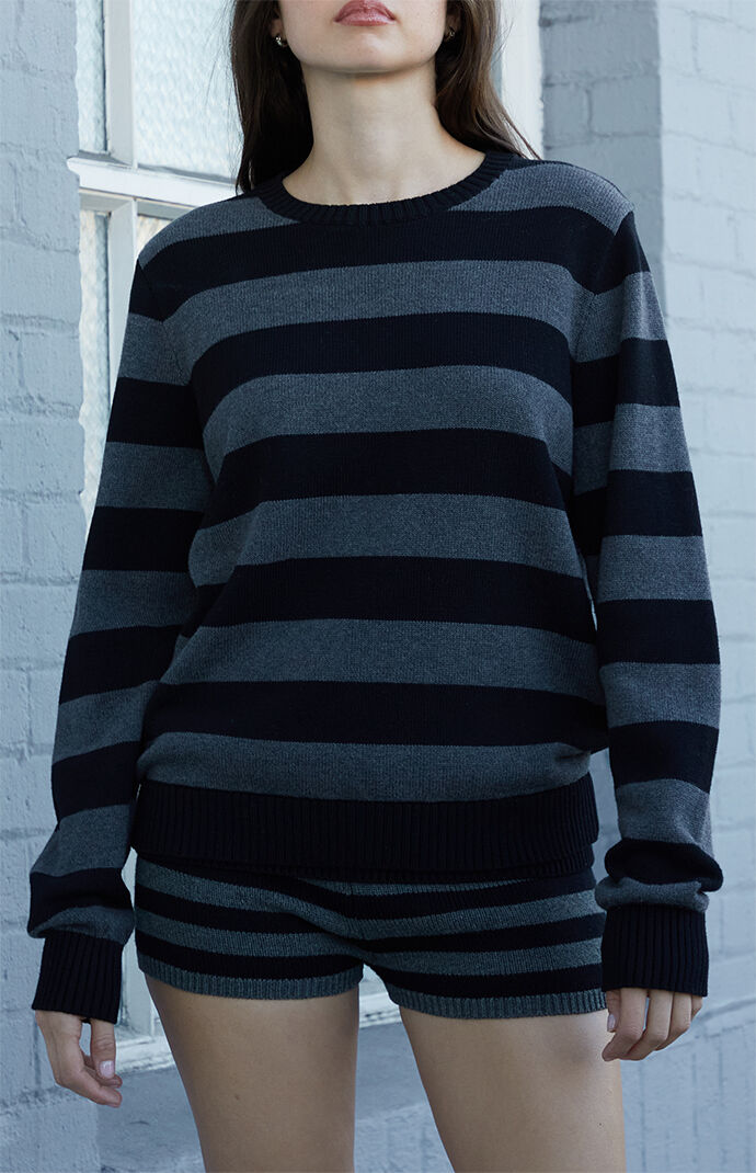 John Galt Gray Striped Sweater