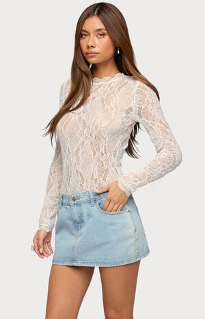 Rosalinda Sheer Lace Bodysuit image number 2
