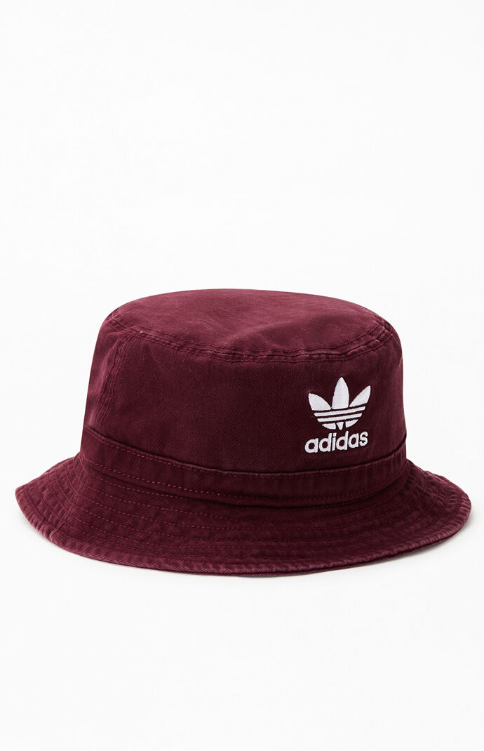 adidas Burgundy Washed Bucket Hat | PacSun