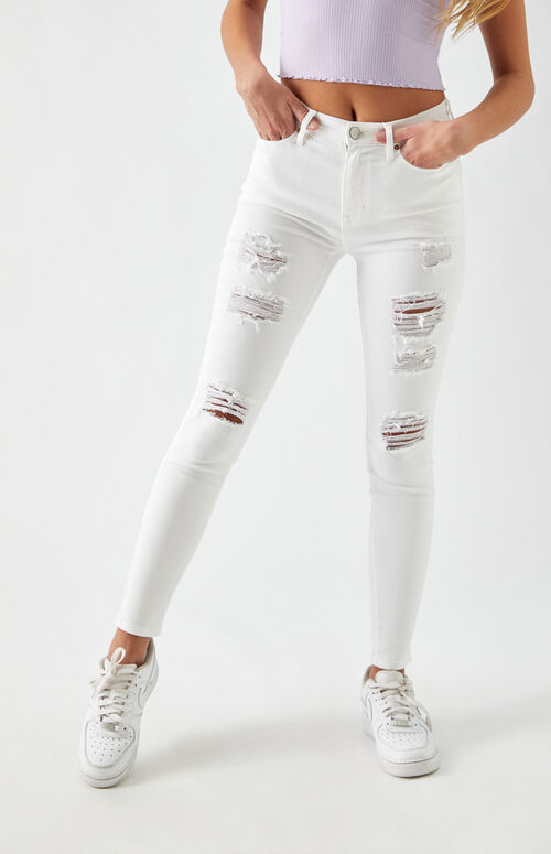 pacsun white striped jeans