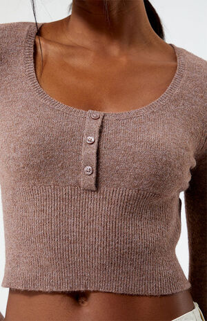 Aria Long Sleeve Henley Sweater image number 3